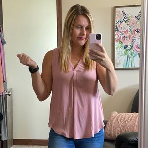 Mauve Split Neck Top